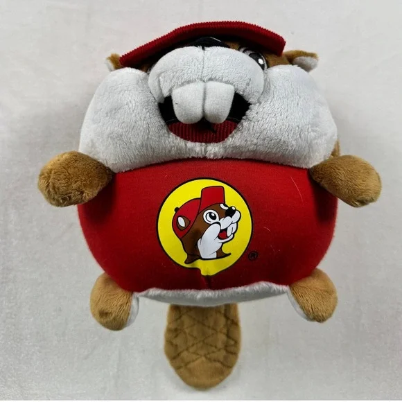 Buc-ees Beaver Plush Stuffed Animal Round Mascot Toy Jaag Red Hat Texas Souvenir - Picture 1 of 8